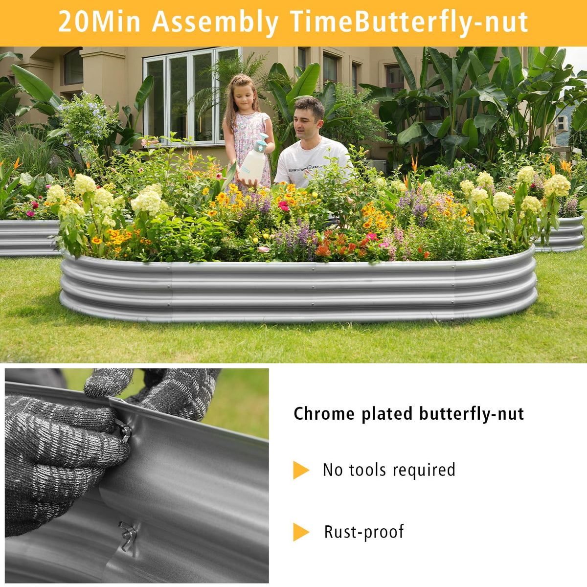Gardeal Garden Bed offering 7-14 cu ft soil capacity for versatile planting