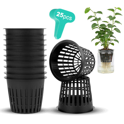 GardEasy 3-inch net cups show sturdy mesh for orchid and vegetable roots