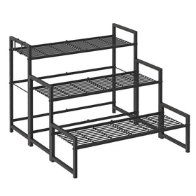 Garden 4 you 3-tier plant stand left view for outdoor display and space-saving storage.