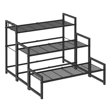Garden 4 you 3-tier plant stand left view for outdoor display and space-saving storage.