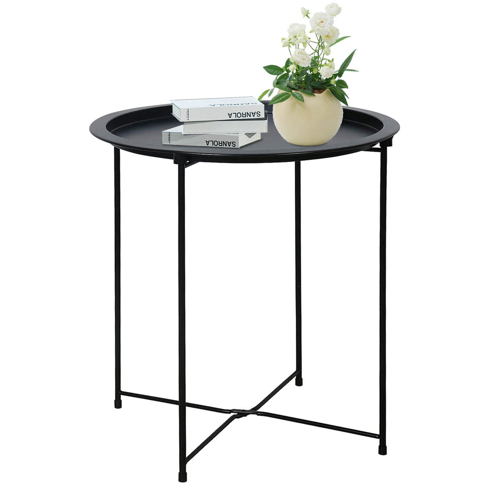 Garden 4 you end table folding tray: portable surface for snacks and drinks.
