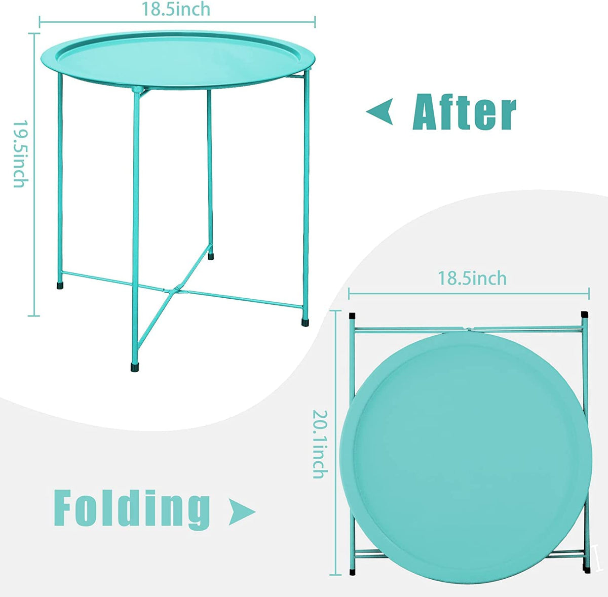 Garden 4 you round folding end table with minimalist design