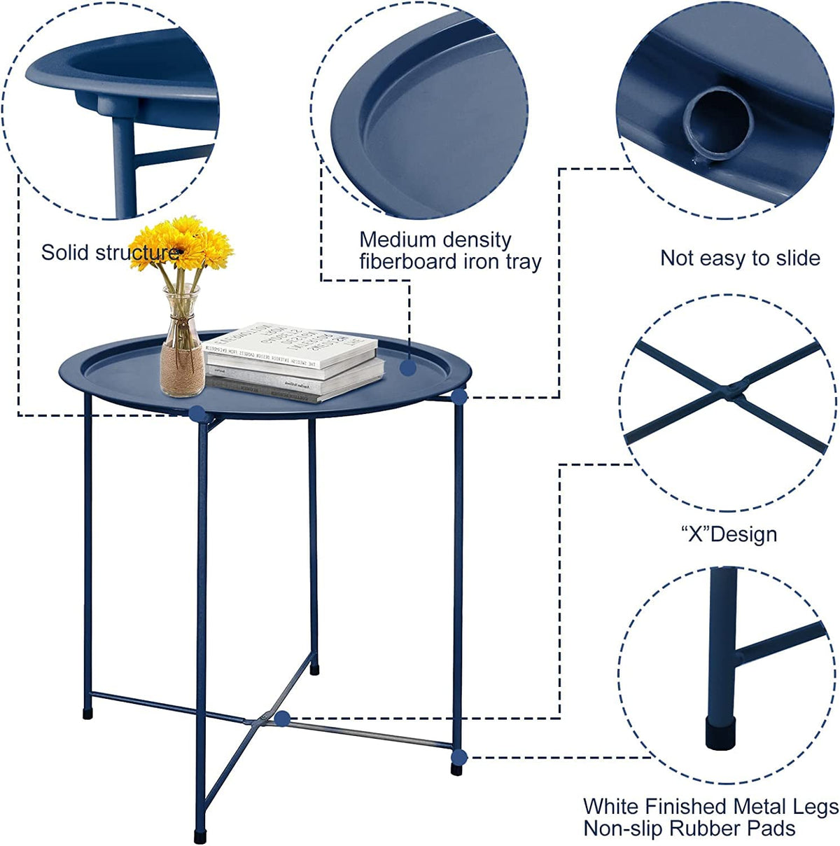 Garden 4 You indoor-outdoor metal table with wear-resistant coating.
