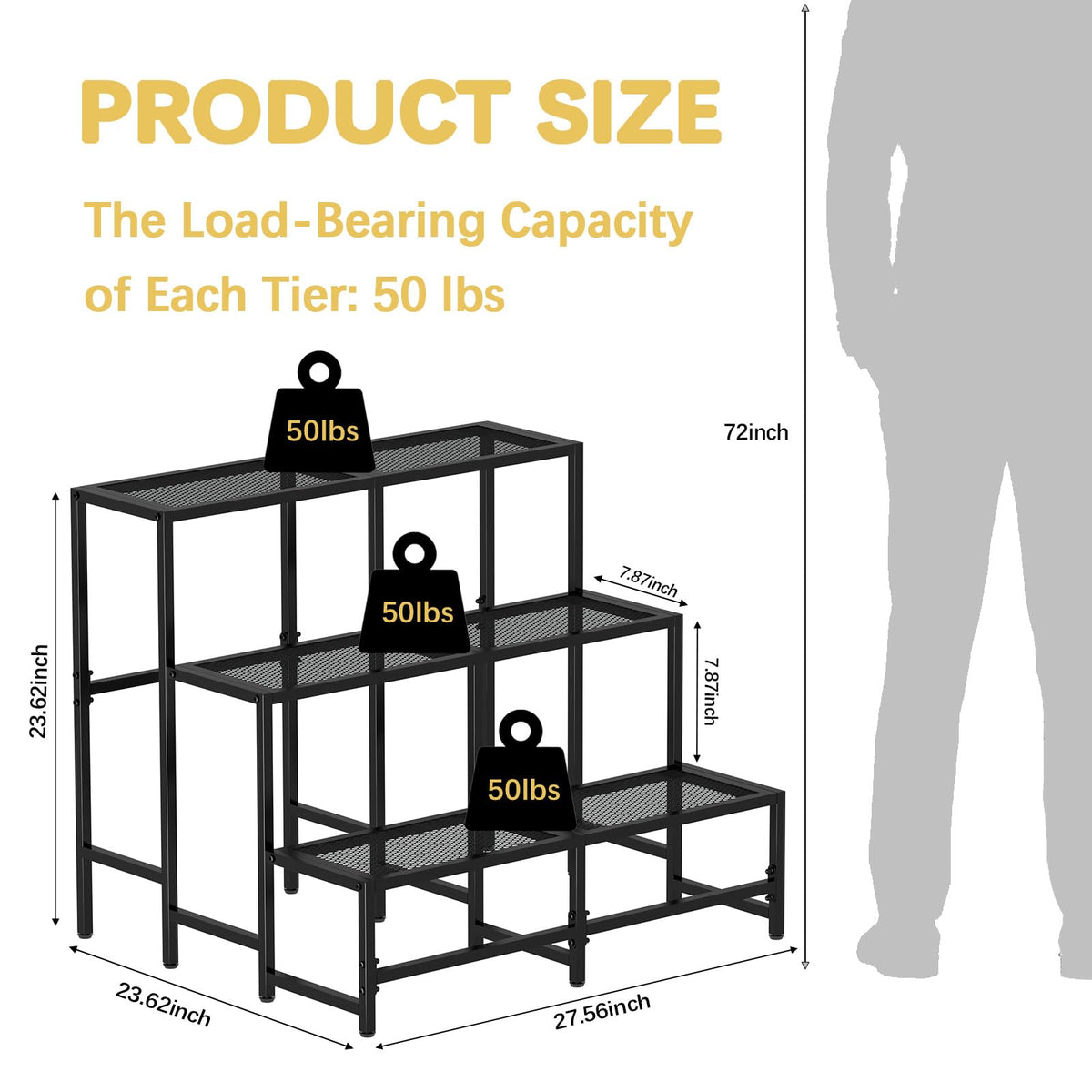 Garden 4 you metal plant rack ladder-design closeup highlighting sturdy frame and space-saving design.