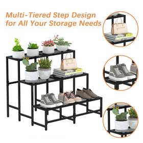 Garden 4 you rectangle black stand suitable for indoor and outdoor spaces with retro charm.