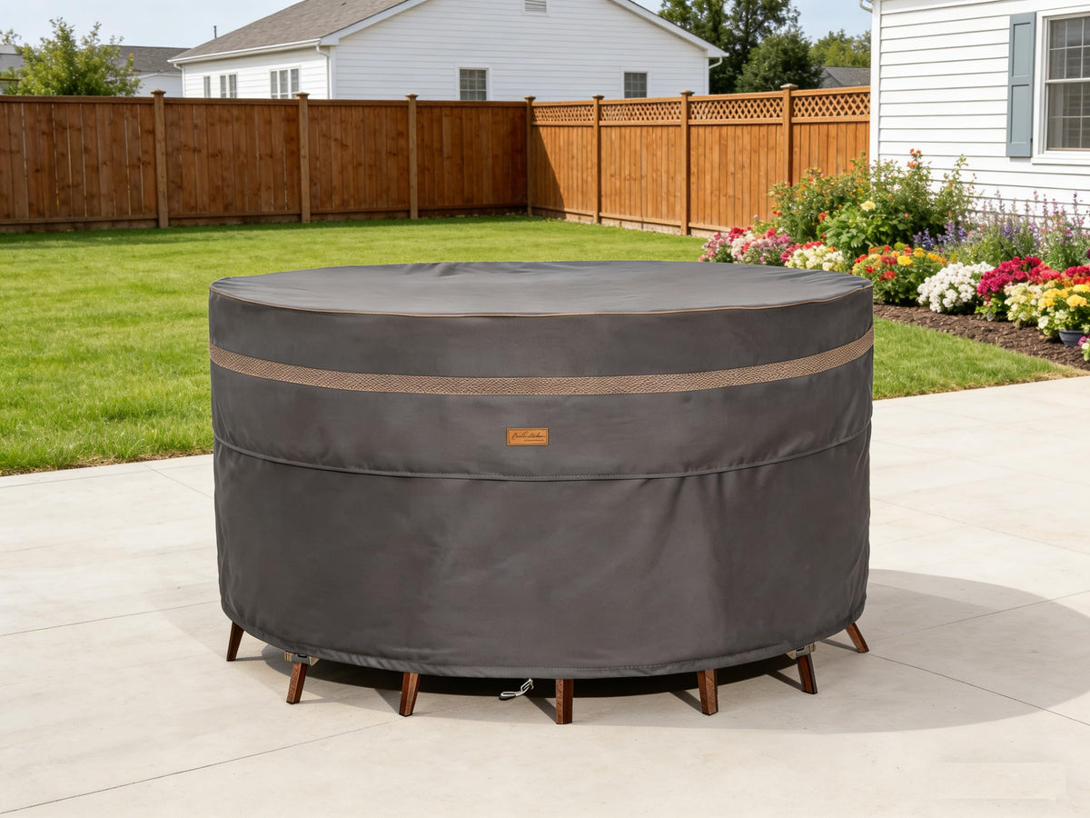 Garden Balsam cover protects furniture from dirt, rain, and snow.