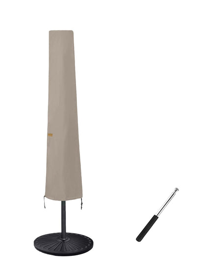 Garden Balsam 10-11ft umbrella cover in front view protects against rain and sun