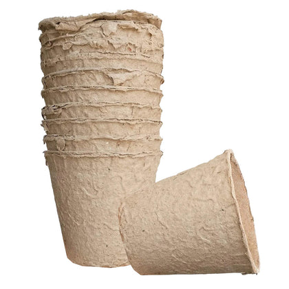 Garden Depot 10-pack peat pots close-up shows natural pulp texture for seed starting