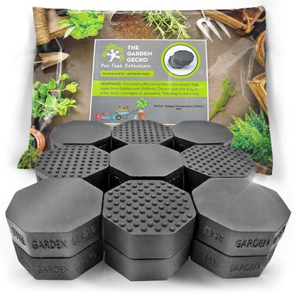 The Garden Gecko octagon pot foot in frosted matte provides sturdy elevation and stable grip.