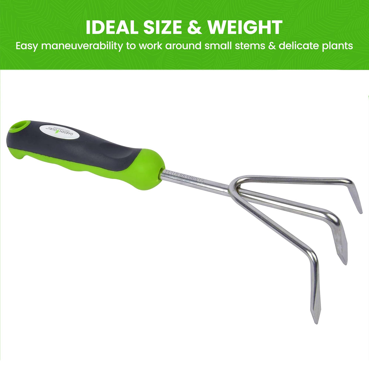 Garden Guru ergonomic grip reduces hand fatigue during digging