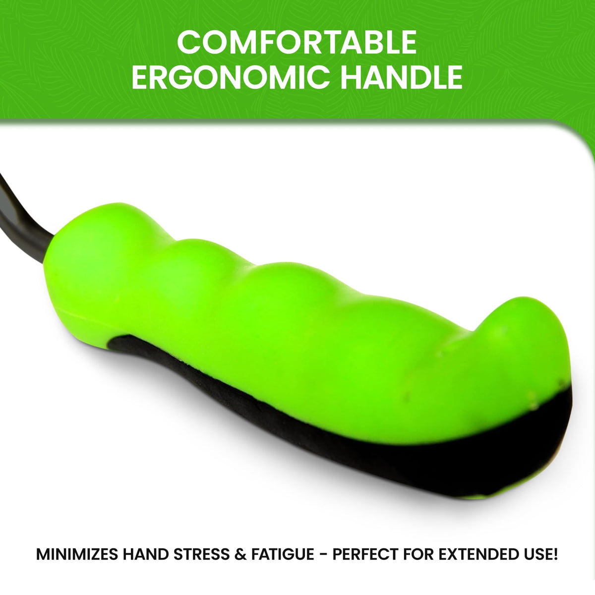 Garden Guru ergonomic grip reduces fatigue during digging