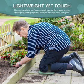 Garden Guru knee pads ergonomic contoured fit stays in place during use