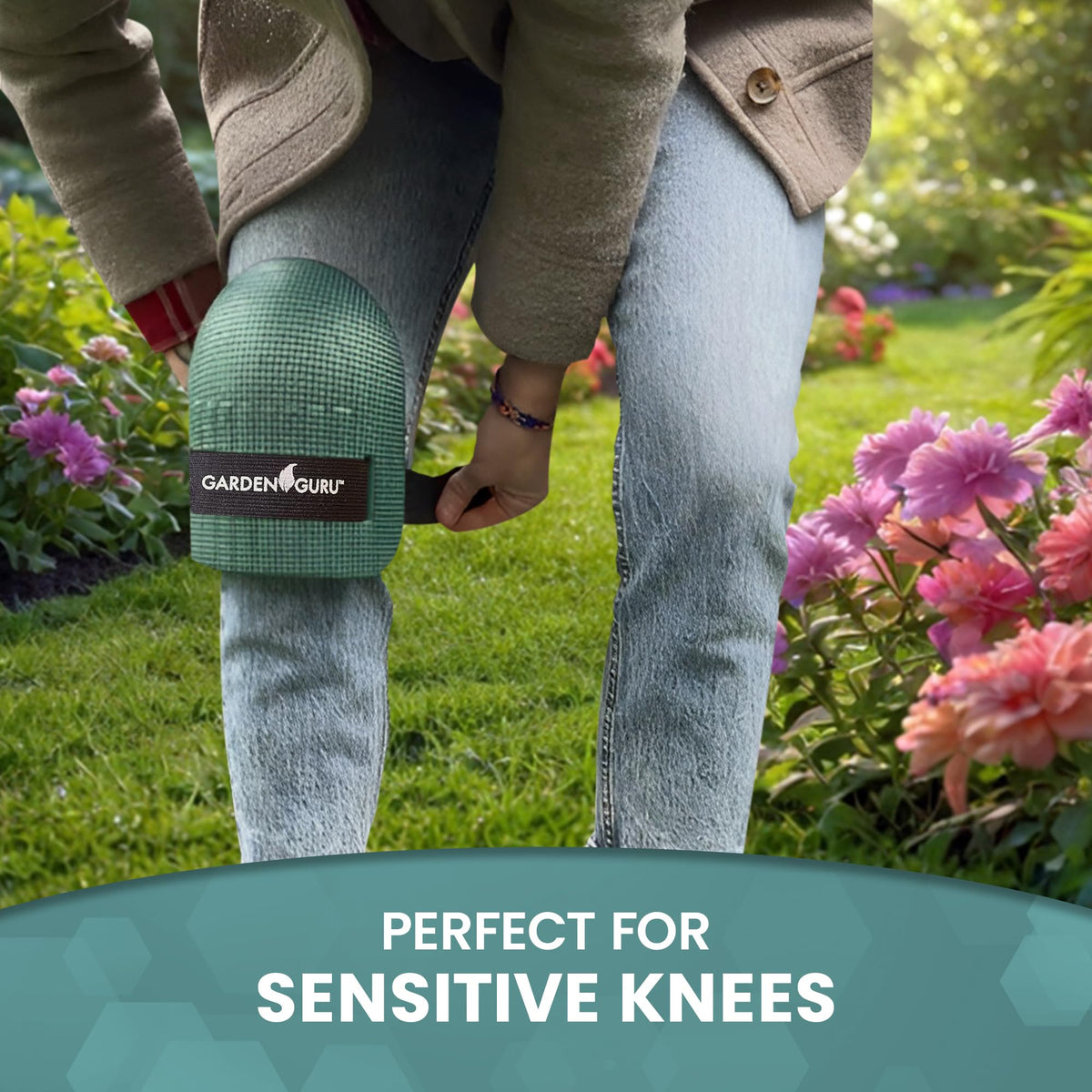 Garden Guru knee pads ribbed outer shell prevents slipping during work