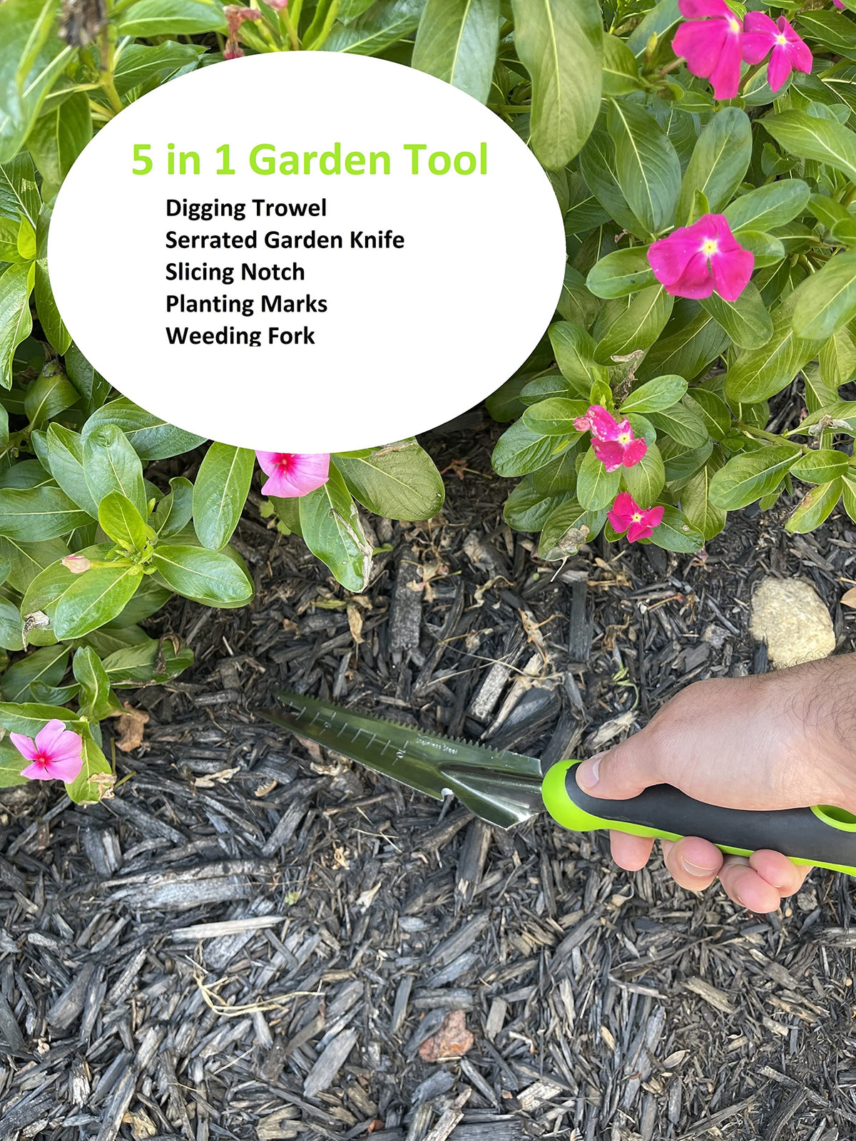 Garden Guru stainless steel blade provides rust resistance for durable garden work