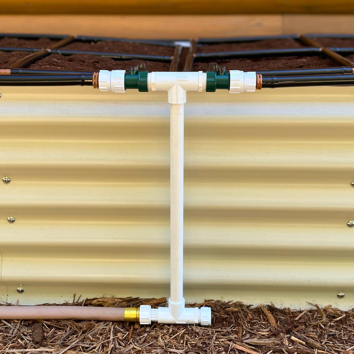 Garden Grid Manifold 17 tall double style assembly showing linked grids for unified watering.