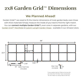 Garden Grid Watering System 16-stream design ensures even irrigation per square.