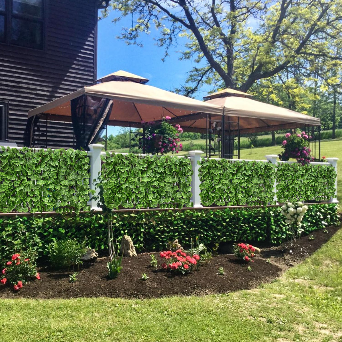 Garden Land outdoor privacy screen in use on balcony for subtle greenery.