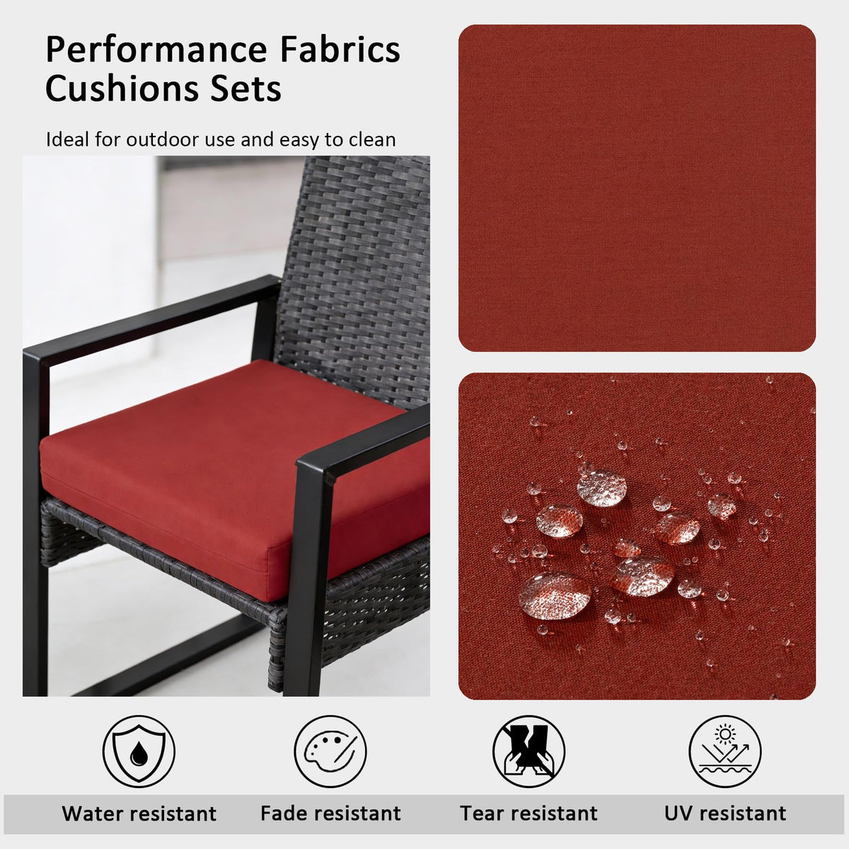 Garden Lucky Sunbrella 30D high-rebound foam core delivers supportive comfort.