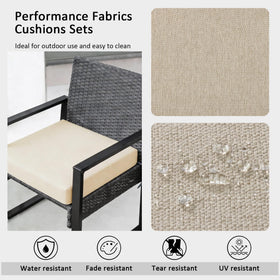 Garden Lucky water-resistant seam detail helps cushions stay dry after light rain