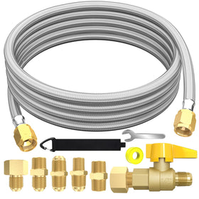 GardenNow 12ft propane hose with brass ball valve for versatile outdoor grilling