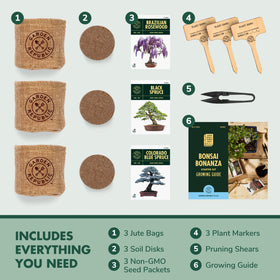 Garden Republic Bonsai Kit pruning shears: precise trimming for shaping tiny trees.