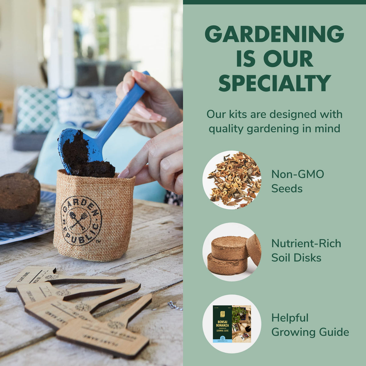 Garden Republic Bonsai Kit expert support helps new growers.