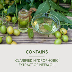 Garden Safe Fungicide3 label close-up showing neem oil formulation.