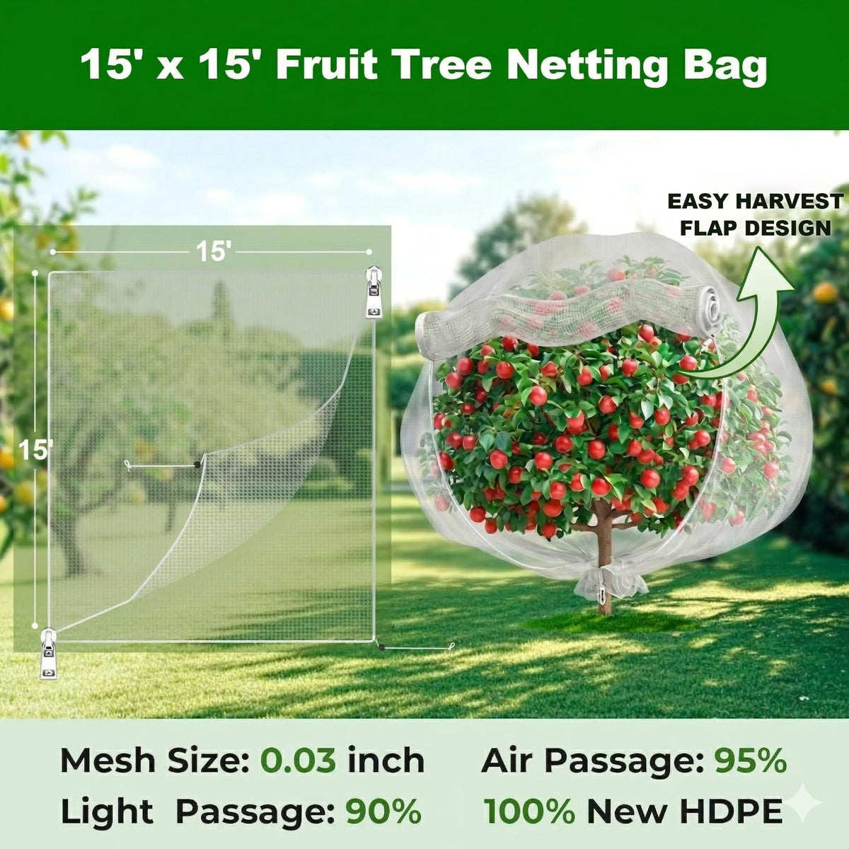 Garden Tailor UV-resistant 40-mesh netting provides durable, breathable coverage.