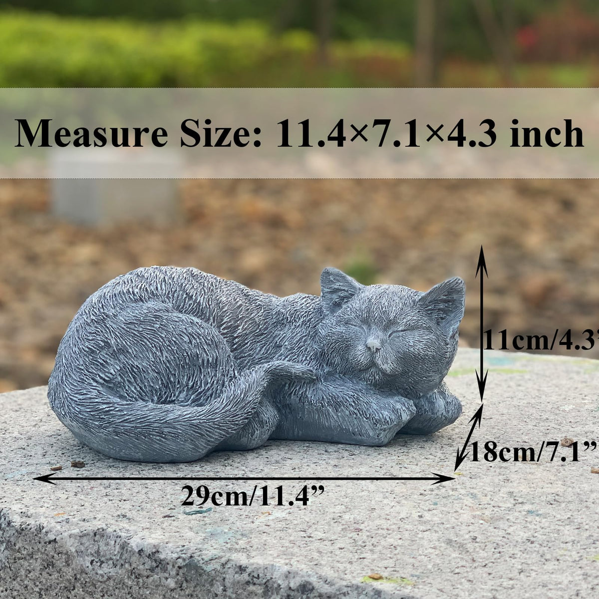 Garden Whisper cat memorial statue hand-painted finish adds timeless garden charm.