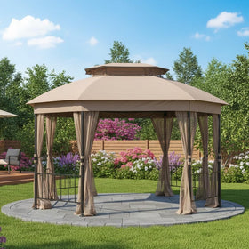 Garden Winds beige canopy top with 350 denier fabric provides weather-ready replacement.