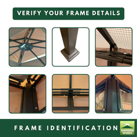 Garden Winds canopy top-only product indicates frame and netting are not included