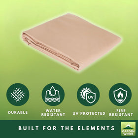 Garden Winds replacement canopy for Gardenline swing with beige color blends outdoors.