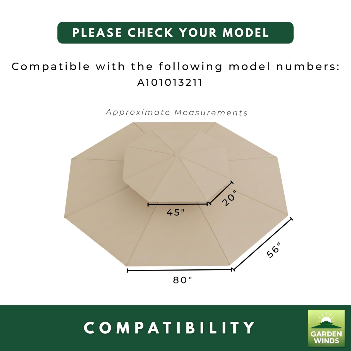 Garden Winds outdoor-rated canopy top offers UPF 50+ and CPAI-84 fire retardant.