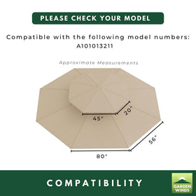 Garden Winds outdoor-rated canopy top offers UPF 50+ and CPAI-84 fire retardant.