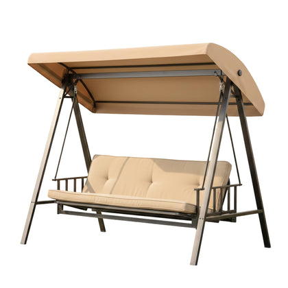 Garden Winds reinforced RipLock 350 beige canopy top with grid pattern for tear resistance.