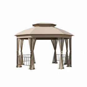 Garden Winds reinforced RipLock 350 replacement canopy top for Jefferies gazebo, durable outdoor shade.
