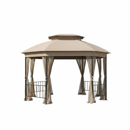 Garden Winds reinforced RipLock 350 replacement canopy top for Jefferies gazebo, durable outdoor shade.