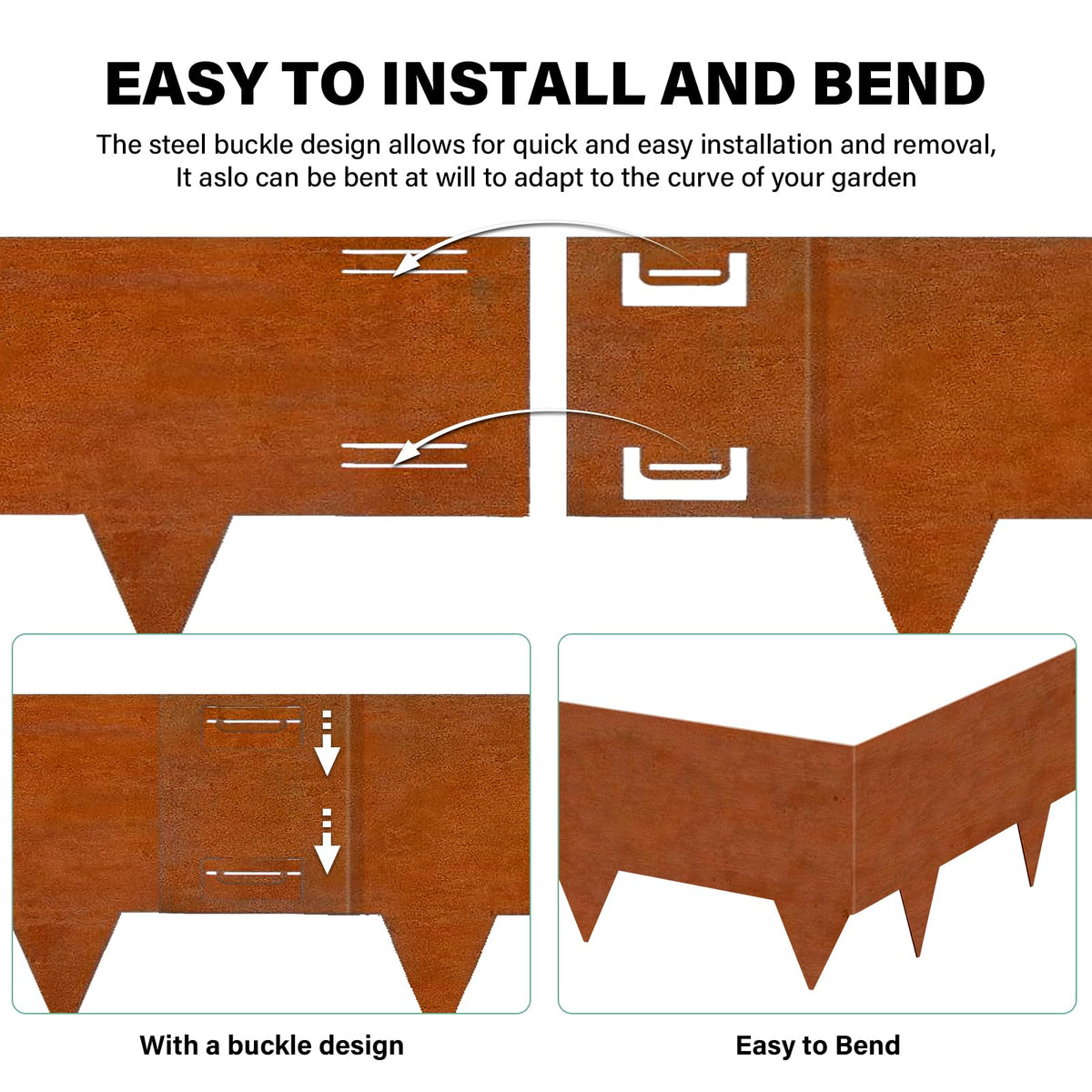 Gardenaire 6-pack edging for versatile borders on lawn, patio, or path.