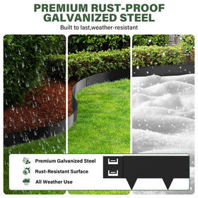 Gardenaire 6-inch depth edging protects soil and mulch boundaries.