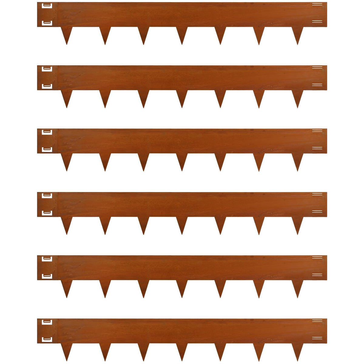 Gardenaire Cor-Ten steel edging 40-inch six-pack creates long-lasting garden borders.