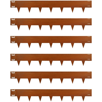 Gardenaire Cor-Ten steel edging 40-inch six-pack creates long-lasting garden borders.