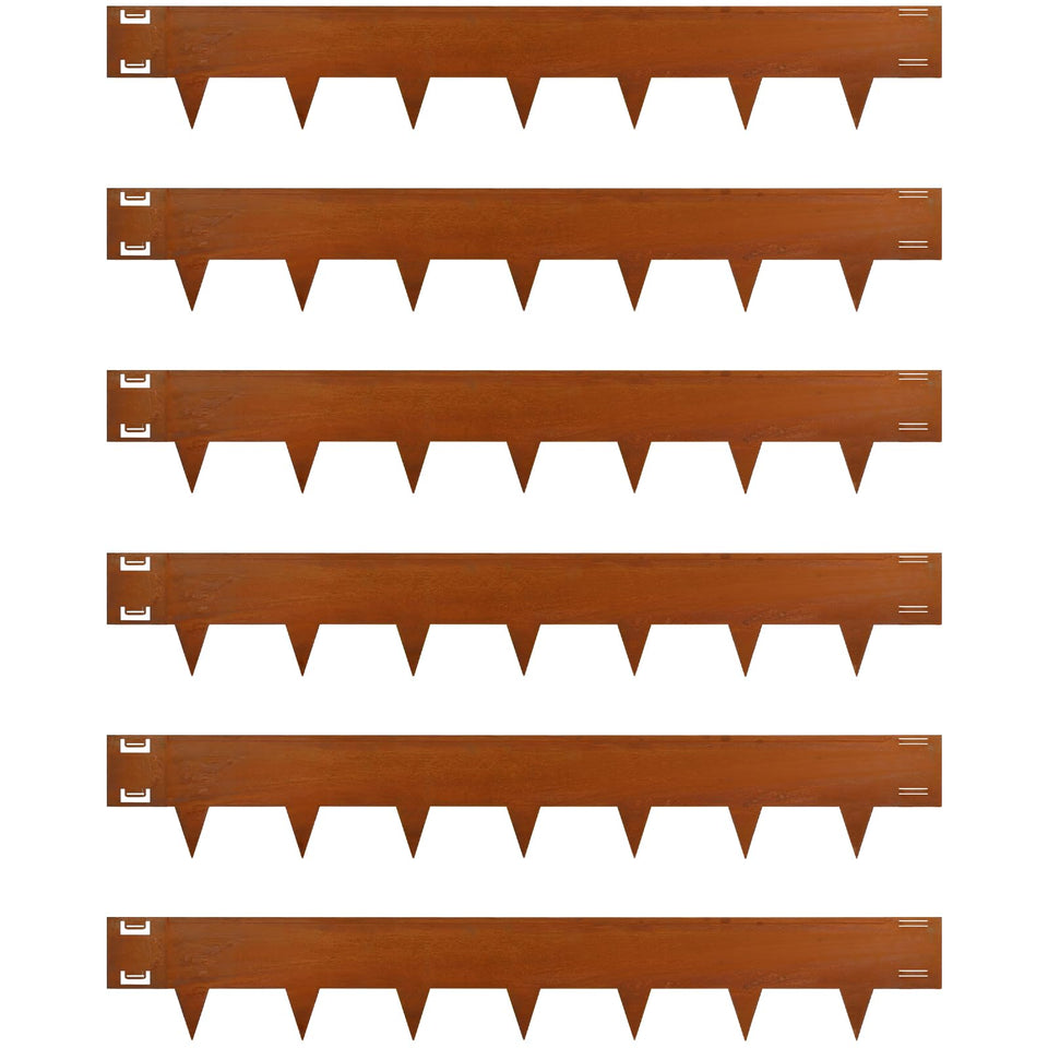 Gardenaire Cor-Ten steel edging 40-inch six-pack creates long-lasting garden borders.