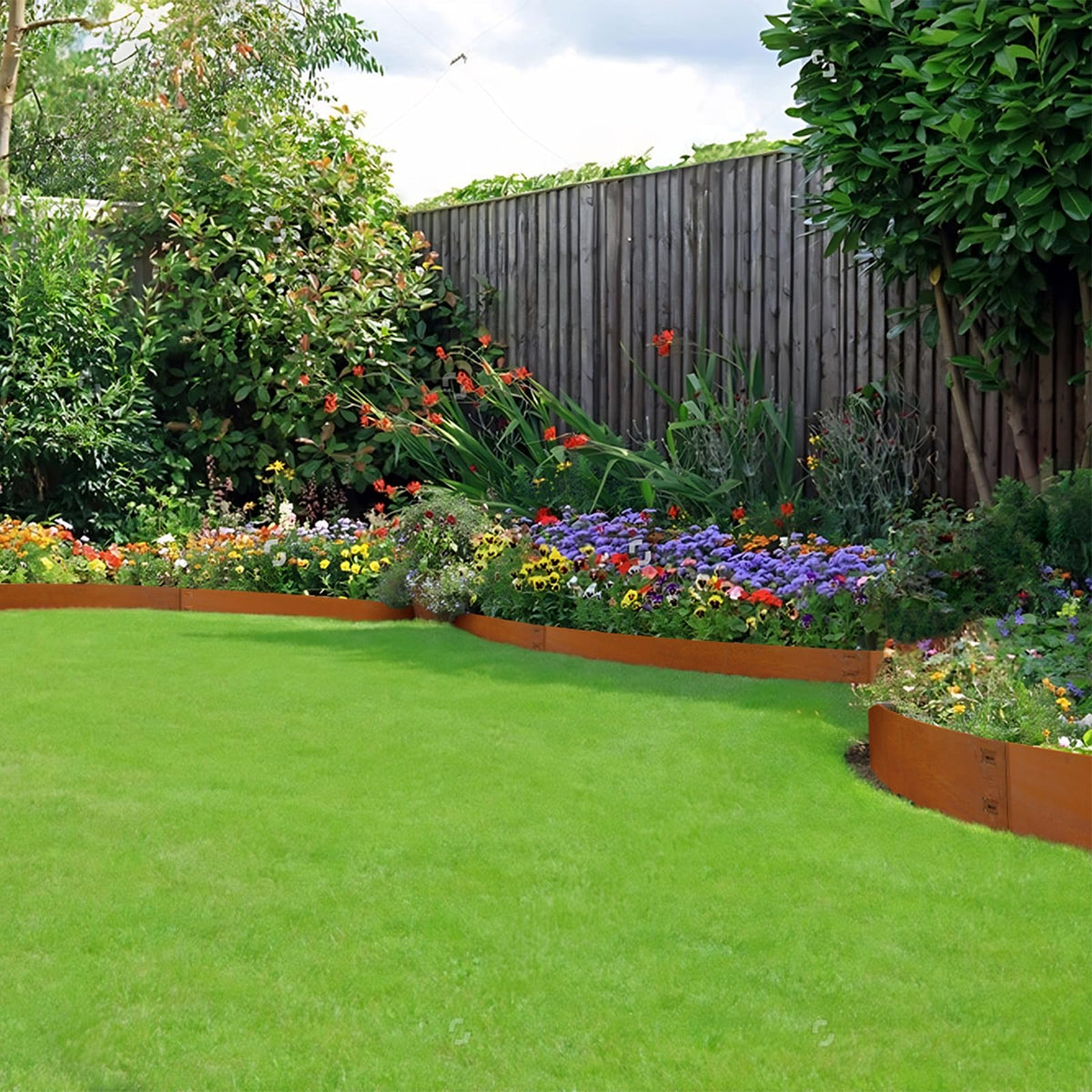 Gardenaire corrosion-resistant edging creates tidy, weed-free edges.