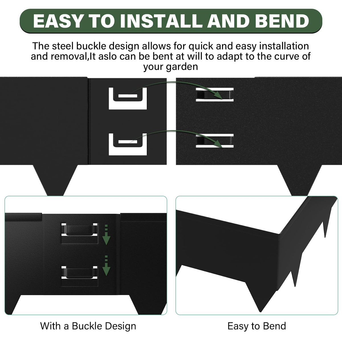 Gardenaire edging buckle connection for quick, tight joint installation.