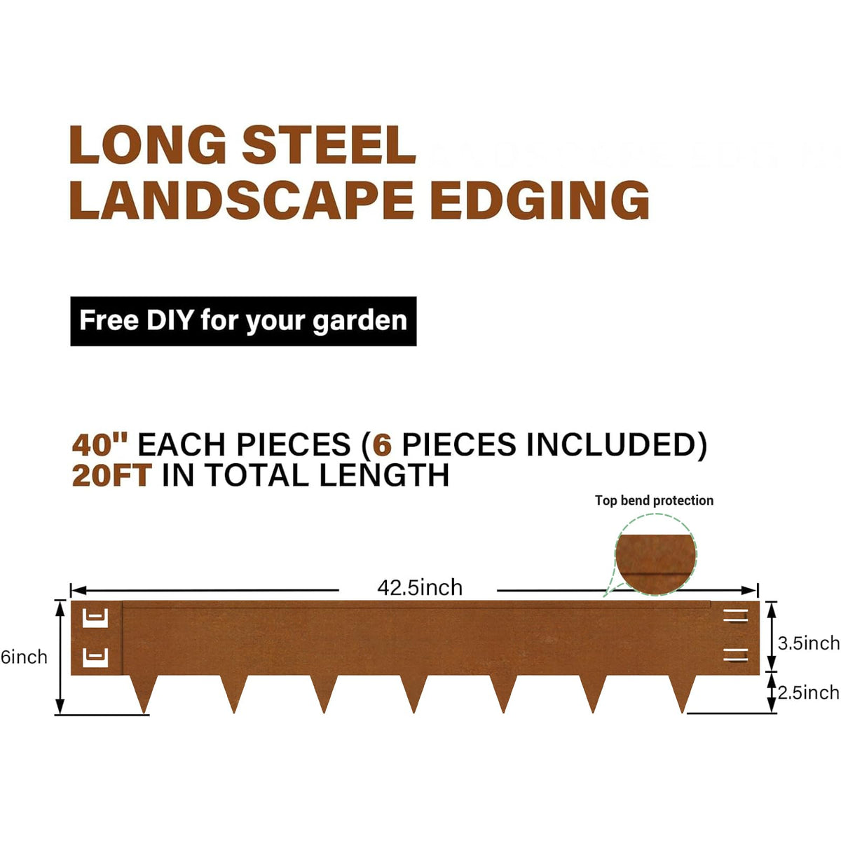 Gardenaire pre-rusted Cor-Ten edging offers instant rustic appeal.