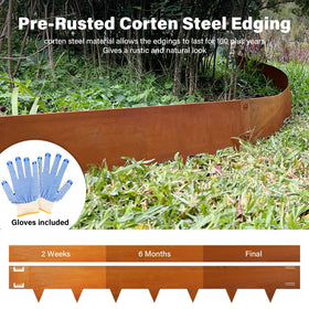 Gardenaire steel edging with buckle design for quick, secure installation.