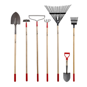 GardenAll 7-Piece Set shovel for easy digging with ergonomic wood handle.