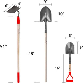GardenAll ergonomic wood-handle close-up shows comfortable grip.