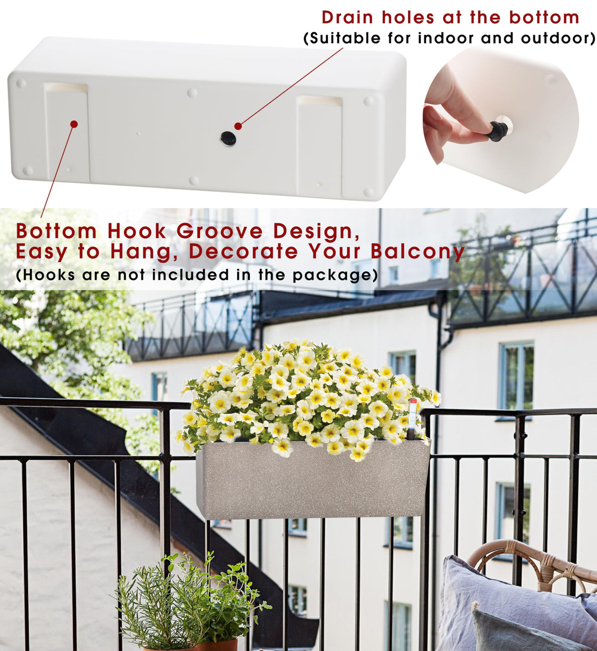 GardenBasix planter with water injection port for easy refills and cleanliness