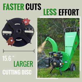 Gardenbeaut S1 discharge chute with adjustable angle for precise debris flow.